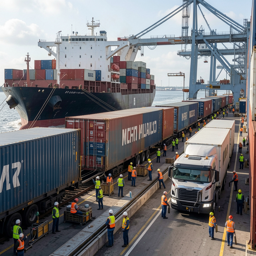 Apapa Port intermodal freight operations, Lagos Nigeria